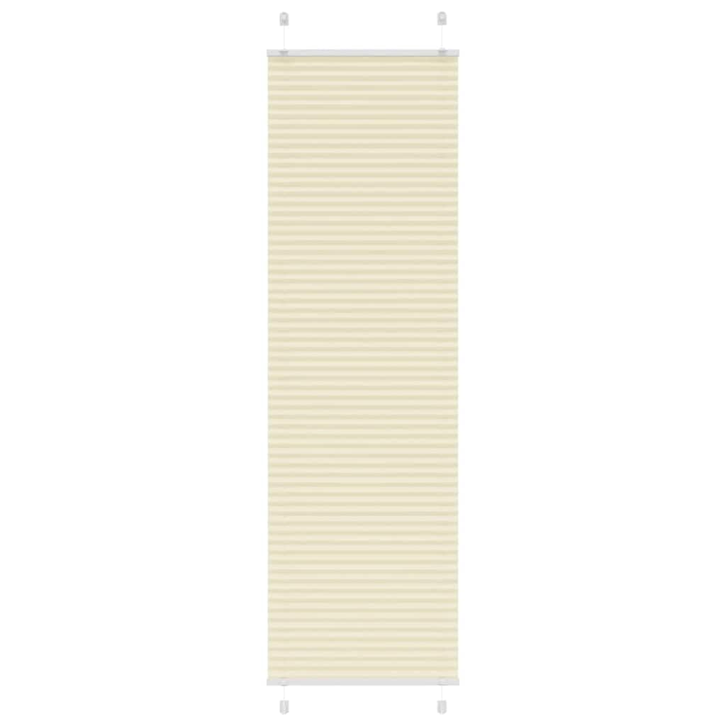 vidaXL Pleated Blind Cream 55x200 cm Fabric Width 54.4 cm Polyester, pleated window shade, pleated shade, concertina blind, plisse blind