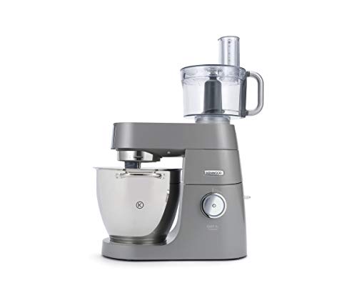 Kenwood KAH647PL Accessorio Robot da Cucina, Food Processor per Impastatrice Planetaria, dotato di 6 dischi e lame in acciaio inox, capacità 1,2L, Tritan, Grigio trasparente