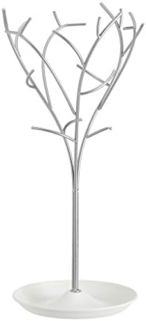 Amazon Basics Jewellery Tree Stand - White/Nickel