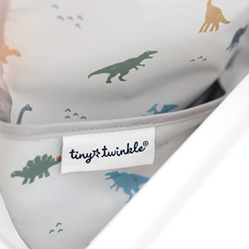Tiny Twinkle Mess Proof Baby Bib for Boys | Waterproof Toddler Bib for Eating | Baby Apron for Feeding, Machine Washable | Perfect Shower Gift (Dinosaur, 2-4Y)