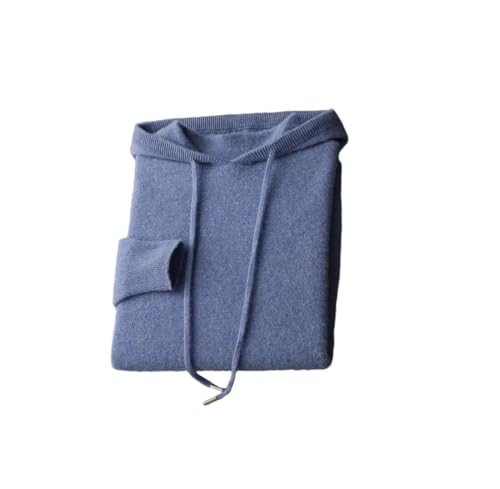 Men Hooded Loose Casual Cashmere Sweater Thick Fall Winter Long Sleeve Solid Warm Pullover Jumper