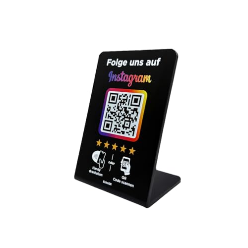 Instagram Aufsteller mit NFC & QR-Code - für mehr Follower