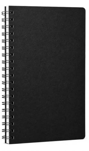 Image of AccuPrints Sumiko A5(6 x 8.5) inch Spiral Notebook 160 Pages, 70 GSM Ruled Wiro Binding, Black Cover