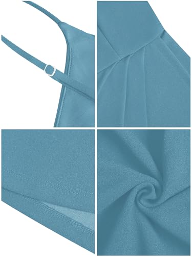 Image of Missufe Women's Sleeveless Spaghetti Strap V Neck Tulip Hem Ruched Party Cocktail Bodycon Short Dress