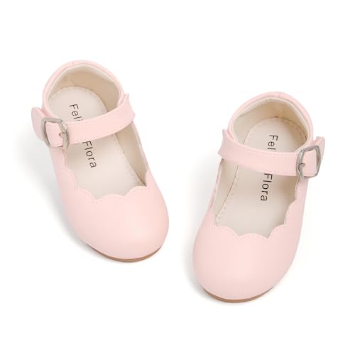 Felix & Flora Toddler Flower Girl Dress Shoes - Baby Girl Ballet Mary Jane Flats for Party School Wedding