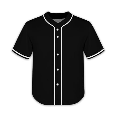 Slvriog Camiseta infantil de beisebol com botões para meninos e meninas, camisetas esportivas simple