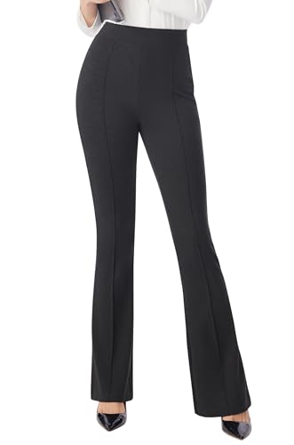 Amazon.com: AFITNE Women's Dress Pants High Rise Flare Pull On Stretchy  Work Pants Business Office Casual Slacks with Pockets 28