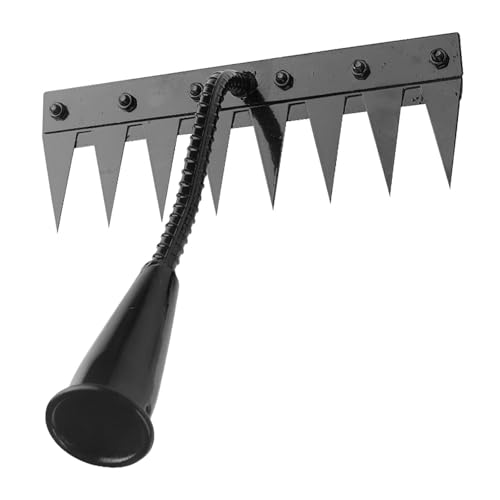 Whtkoph 【最新デザイン】庭の雑草熊手 雑草除去ツール 緩め土壌 雑草プラー ステンレス鋼 厚手 着脱式鍬釘 5歯/6歯/7歯/8歯 ガーデン 雑草抜き ファーム 草取り道具 ハンドヘルドタイプ くわ 除草鍬 除草くわ レーキ 草刈り 手動で効率的 庭園用雑草刈りツール 農業用多機能熊手 園芸用品 掘り起こし道具 雑草対策 (黒-8歯)