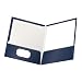 Oxford Showfolio Laminated Twin Pocket Folders, Letter Size, Navy, 25 Per Box (51743)