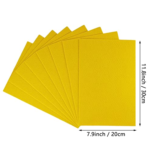 Image of Jtnohx Stiff Felt, 2mm Thick Felt Sheets for Crafts, 8 inchx12 inch Hard Felt Fabric Squares 8Pcs for DIY Projects (Yellow)
