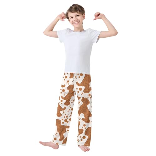 Cookie Skeleton Boys Pants Boys Athletic Pants Long Pant for Boywith Pockets Wide-Leg Size 6-14Y3