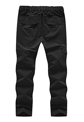 Ysento Women's Hiking Pants Pockets Quick Dry Water Resistant Upf 50 Stretch Utility Work Cargo Pants Straight Leg Black Size L #TOP1