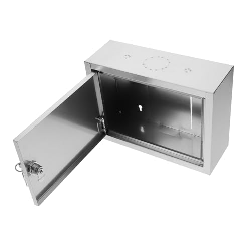 YARNOW Lockable Wall Mount Milk Box for Secure Outdoor Milk Storage Stainless Steel with Keyed Lock Sturdy and Portable for Home Use