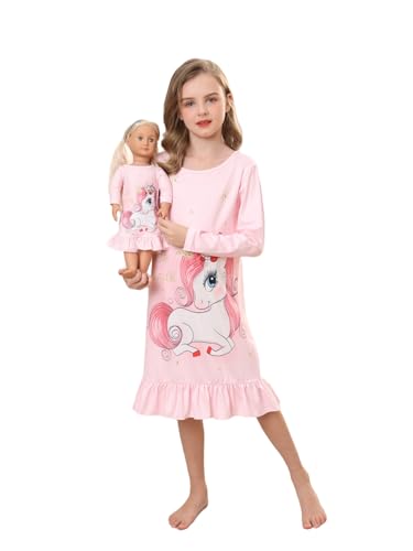Bow Dream Toddler Girls Dress Cute Cartoon and Matching American Girl Doll Clothes for Girls