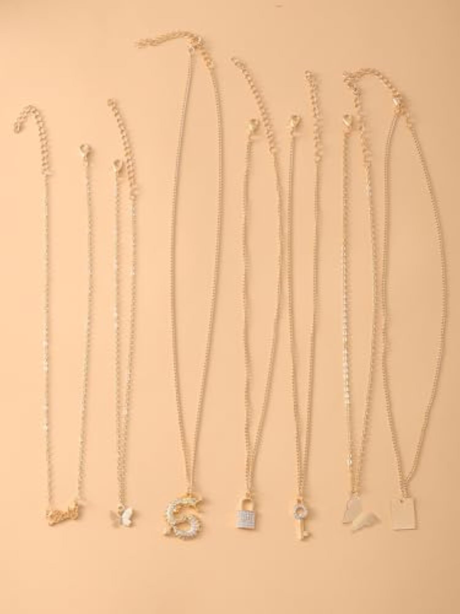 7 Pcs Crystal Studded Necklace Set Pendant (15830np)