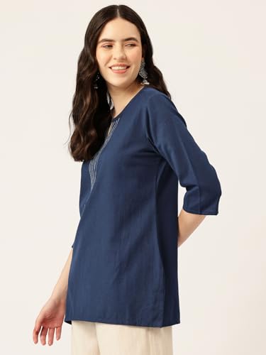Image of Elegant Short Kurti for Women - 3 /4 Sleeves | Round Neck | (S to XXL)