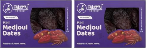 Image of Flyberry Gourmet Mini Medjoul /Medjool Dates (Khajoor /Khajur) 125g | 100% Natural | Rich in Calcium, Iron and Potassium | Instant Energy (Pack of 2)