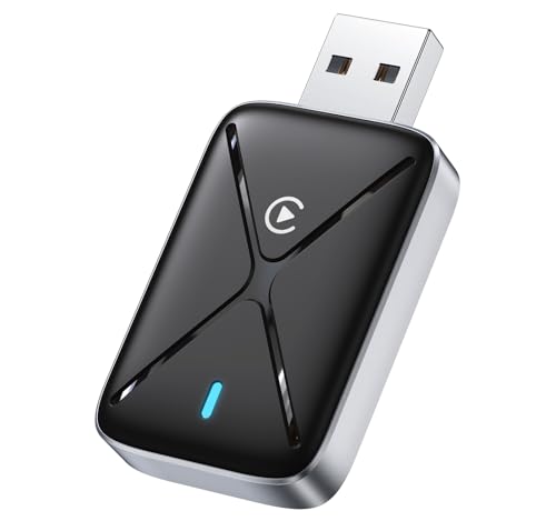 Wireless CarPlay Adapter for iPhone, Mini Size for Apple CarPlay Adapter, Convert Wired to Wireless with Extension Cable USB & USB-C/Type-C, Stable Control & No Delay, Black