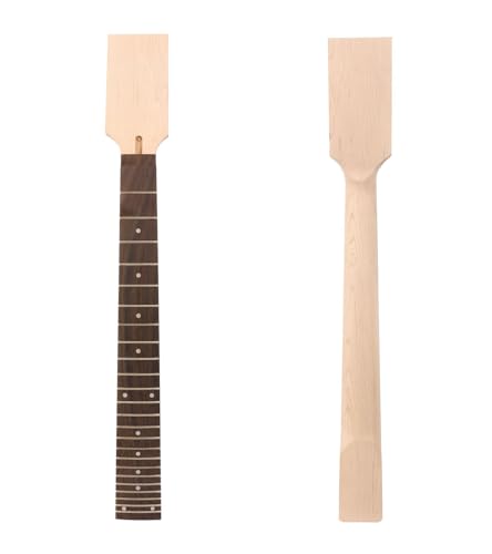 YoungMonic Electric Guitar Neck 22/24 Fret 24.75/25.5 inch Rosewood Fretboard 48mm nut width and 58mm guitar heel width Not Inlay Paddle head DIY guitar necks (24 Fret 24.75 inch)