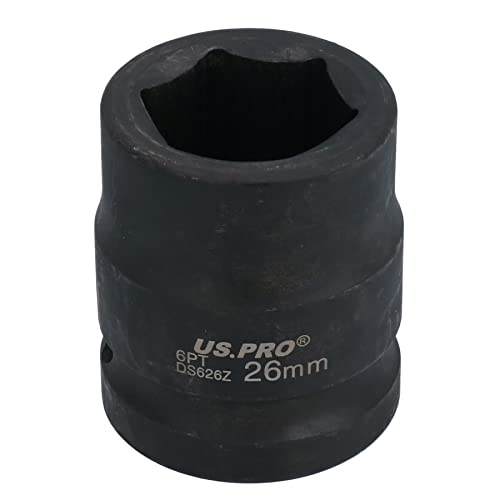 Image of 3/4" Drive 26mm Shallow Metric MM Impact Impacted Socket 6 Sided Single Hex