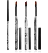 3PCS Nail Polish Clean Up Brush, Round&Falt&Angled Acetone Resistant Nail Brush for OPI Nail Poli...