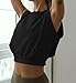 ARRIVE GUIDE Women's Cute Loose Fit Crop Top for Yoga, Gym, Casual Summer Tank, Cinched Waist, Cap Sleeve, Black XL