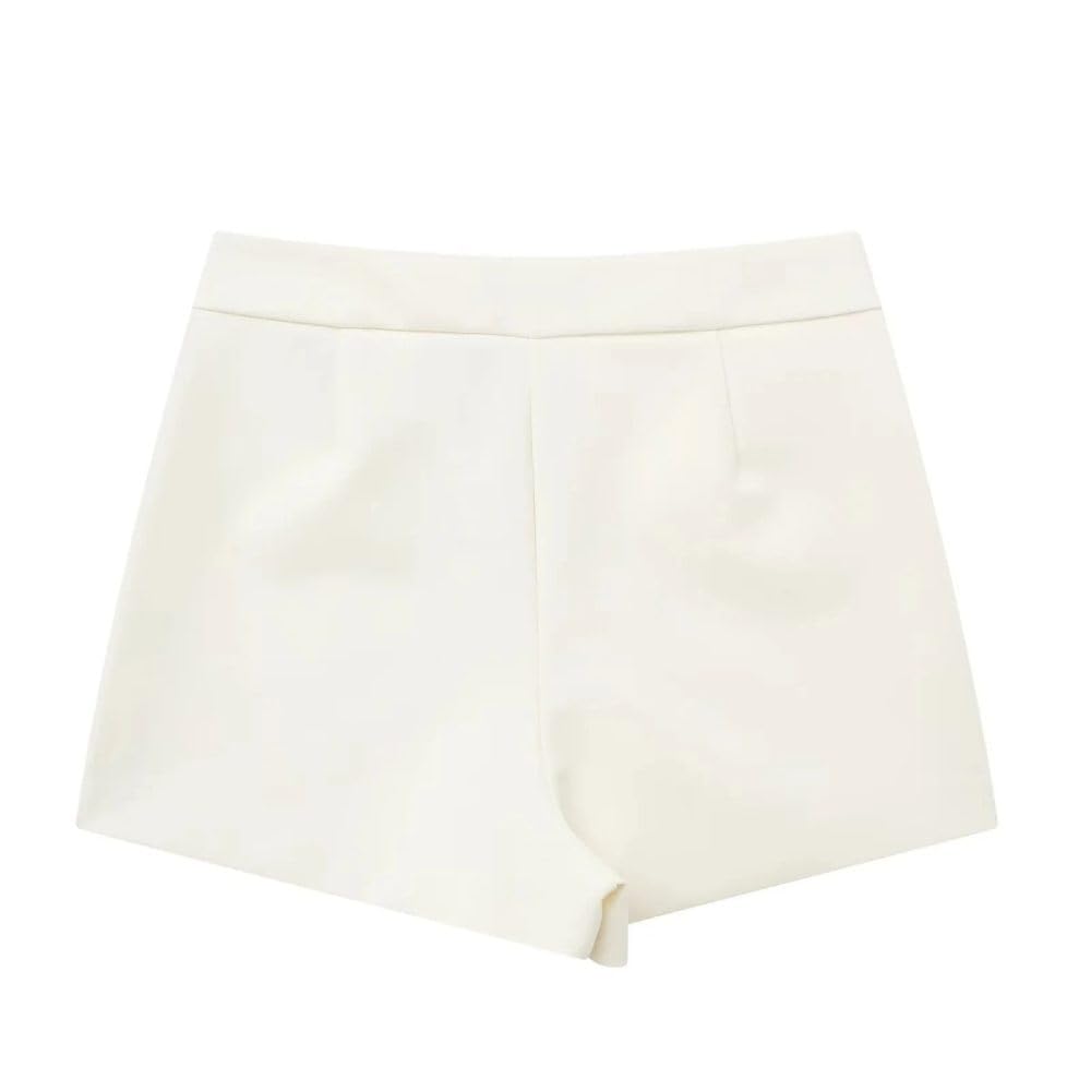 SWEPER Jupe Courte Femme - Jupe-Short Asymétrique pour Femmes, Jupe-Short Chic Et Féminin avec Fausses Poches Passepoilées, Taille Haute