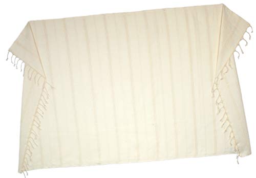 PremiumShop321 Telo per hammam, pestemal, 100 x 170 cm, con frange, telo da sauna (strisce di lino)