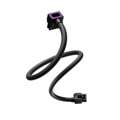 Image of AIJS Velasy-8PIN CPU Modular Cable, 90°ARGB 8 Pin EPS Cable,70CM,Black