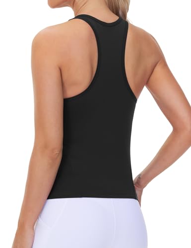 THE GYM PEOPLE Racerback Workout Tank Tops for Women Slim Fit Sleeveless Basic Athletic Running Yoga Shirts
