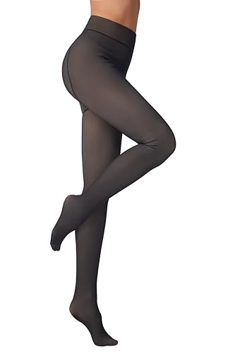 Image of leg elegant Fleece Lined Tights Women Sheer Warm Pantyhose Leggings Fake Translucent Thermal Winter Thick Tights for Dresses