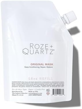 Roze + Quartz® Original Hair Mask • Deep Conditioning Hair Treatment for Dry Damaged Hair (16 Fl Oz REFILL)