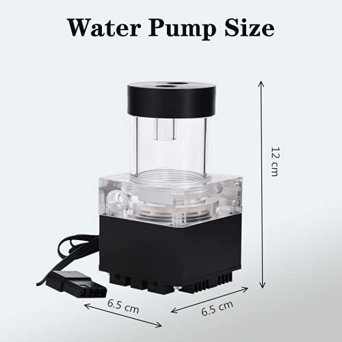 650L/H 7W Water Cooling Pump with 3.5 Meters Pump Head & LED Power Indicator G1/4 Thread Fast Heat Dissipation CPU Cooling System (12cm Black)