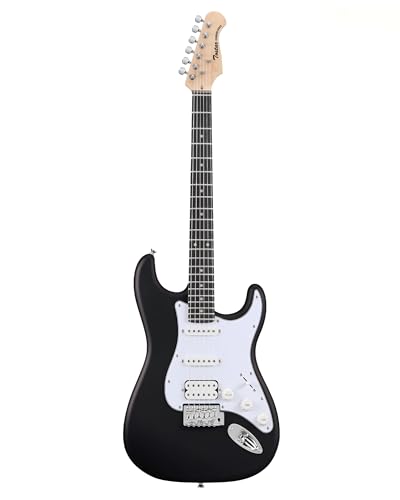 Tostar Beginner Electric Guitar, Solid Body, 39' Full Size Strat Style with HSS Pickups, 5-Way...
