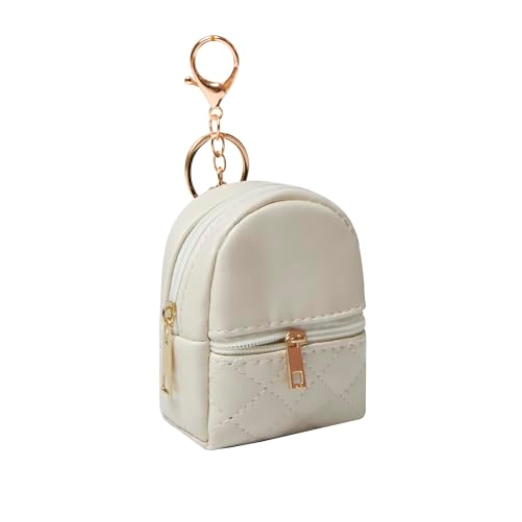 Mini PU Leather Cosmetic Bag with Keychain for Women