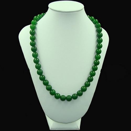Beautiful 22 inch necklace of 10 mm Imperial green jade knotted Necklace between beads for Men, Women2