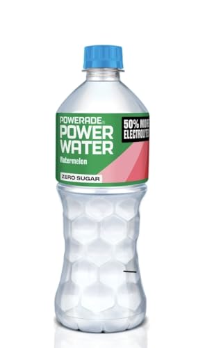Powerade Power Water Zero Sugar Watermelon, 20 oz bottles, 24 Pack