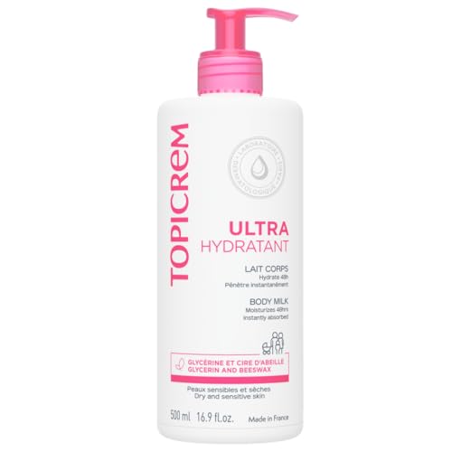 Topicrem - Ultra Hydratant Lait Corps - Hydrate 48h, Relipide, Protège la Peau - Texture Onctueuse, Odeur Délicate - Crème Hydratante pour Peaux Sensibles -...