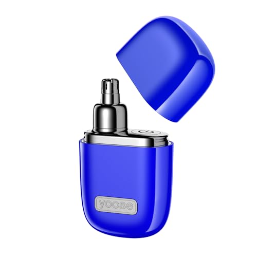 Image of yoose Nose Hair Trimmer for Men and Women, Alloy Unibody, Painless Trimming, IPX7 Waterproof, Washable, USB-C Rechargeable, Long-Lasing, Low Noise, Portable Travel Electric Nose Trimmer, Blue
