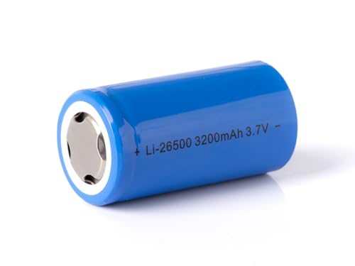 Keeppower KP-26500-3200 - Celda industrial de ion de litio (3,7 V, 3200 mAh, formato especial, 26500, sin protección, recargable, alta corriente hasta 10 A, para linternas, paquetes de baterías