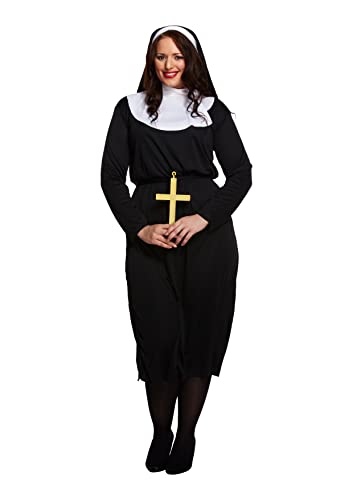 Henbrandt Femmes Déguisement Bonne Sœur Nonne Grande Taille avec croix