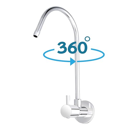 Image of TIDOS Wall Mounted RO Tap /undersink ro /Stainless Steel Pipe Brass Body / 360 Degree roatable Pipe / (Wall Mount ro Faucet)