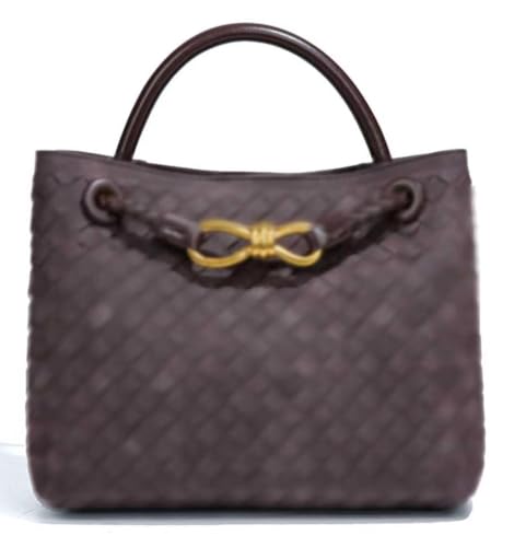 Bolso tote tejido de gamuza para mujer en PU cuero miniatura 1