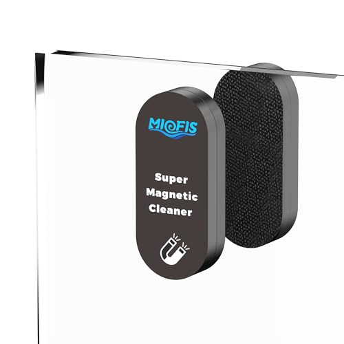 Miofis Aquarium Magnetic Brush Fish Tank Glass Cleaner for Max 4/5 Inch Thick Glass Support Fresh & Marine Aquariums up to 120 Gallons (Not for Acrylic & Plastic Tanks) (STD)