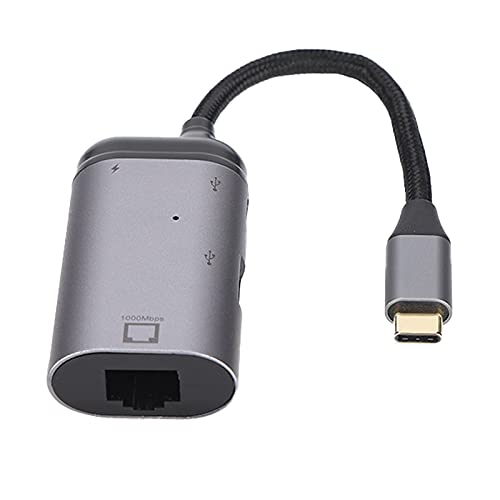 Adaptador USB C a RJ45 y USB A con carga rápida PD 100W para PC 6