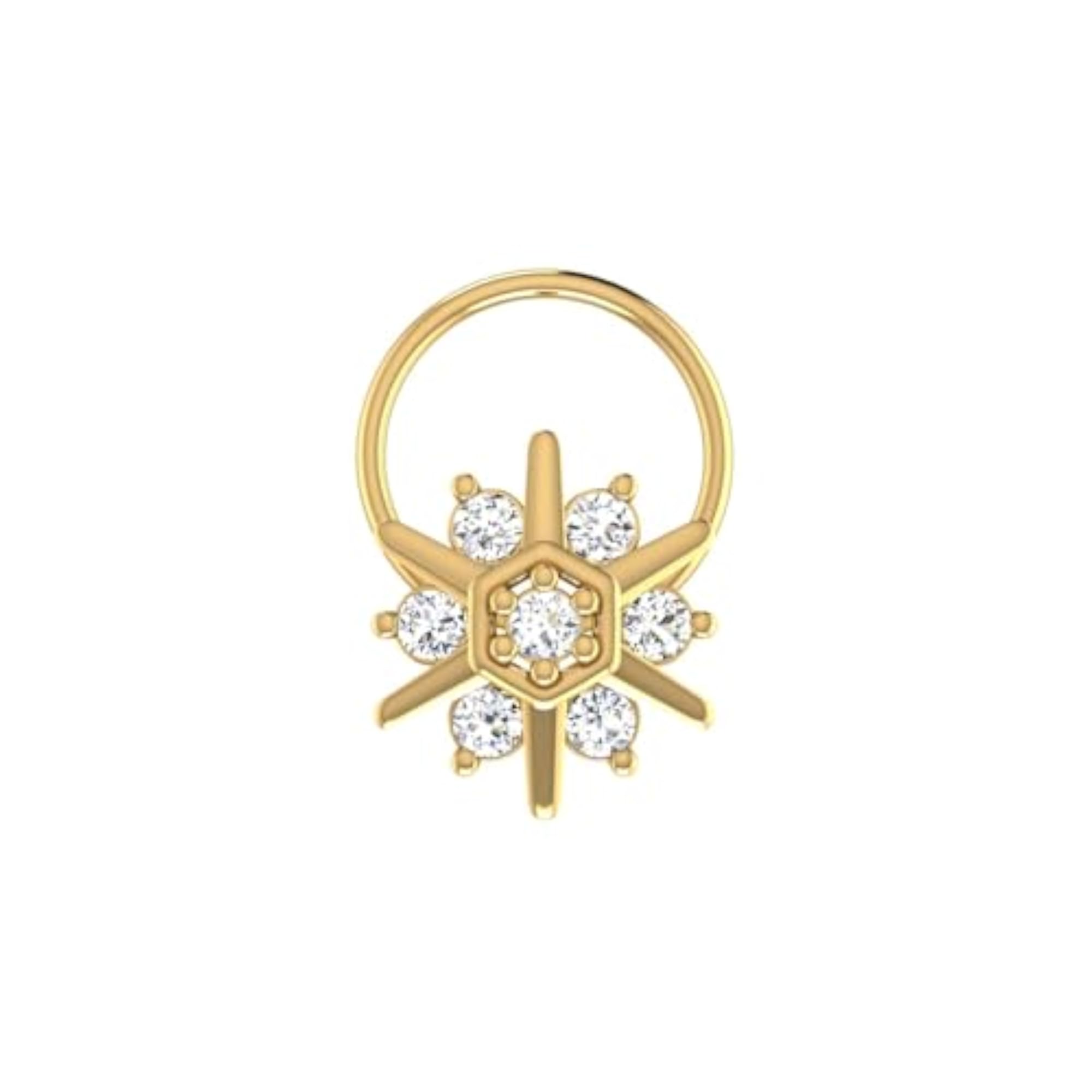 Women's 9K BIS Hallmarked Yellow Gold Stud Nosering