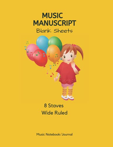 MUSIC MANUSCRIPT NOTEBOOK FOR BIG KIDS: Blank Music Sheet Notebook/Journal. Makes a great Gift for Kids & Students. Wider Ruled - 8 Staves per page - 8.5 x 11 inches. (All Music Series)