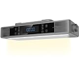 Regent Cucina Unterbau Küchenradio mit FM, Bluetooth, LED-Leiste, Farbdisplay, Küchentimer & 2 Wecker, perfektes Unterbauradio für die Küche, Farbe: Silber