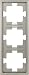 Produktbild REV 0230832304 Futura, 3-fach Rahmen Steckdose, Rahmen Serienschalter, Wechselschalter, platin