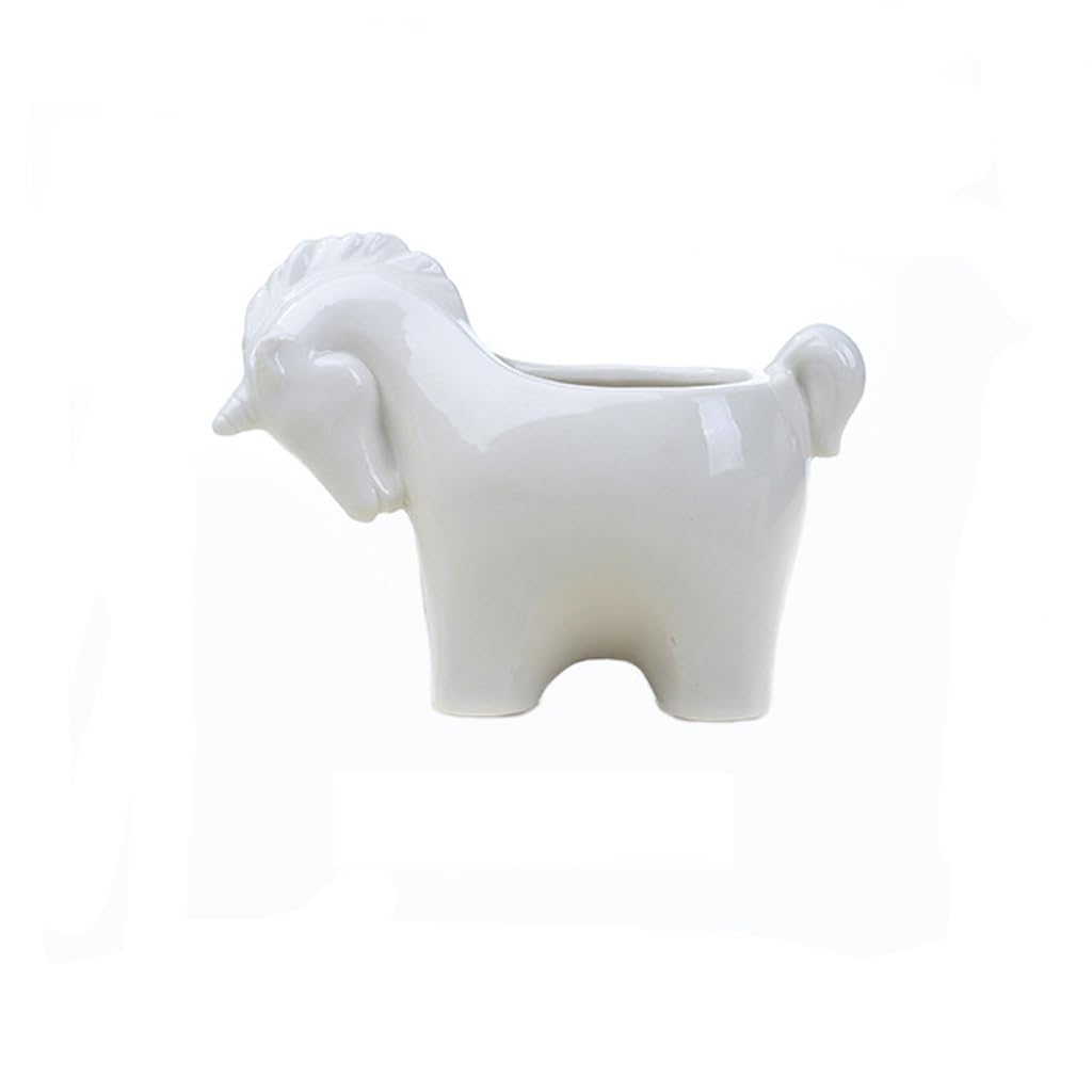 GELASIGE Flower Pots Cartoon Unicorn Ceramic Flower Pot, Creative Flower Garden Balcony Flower Pot, Succulent Flower Pot Decoration Outdoor Flower Pots